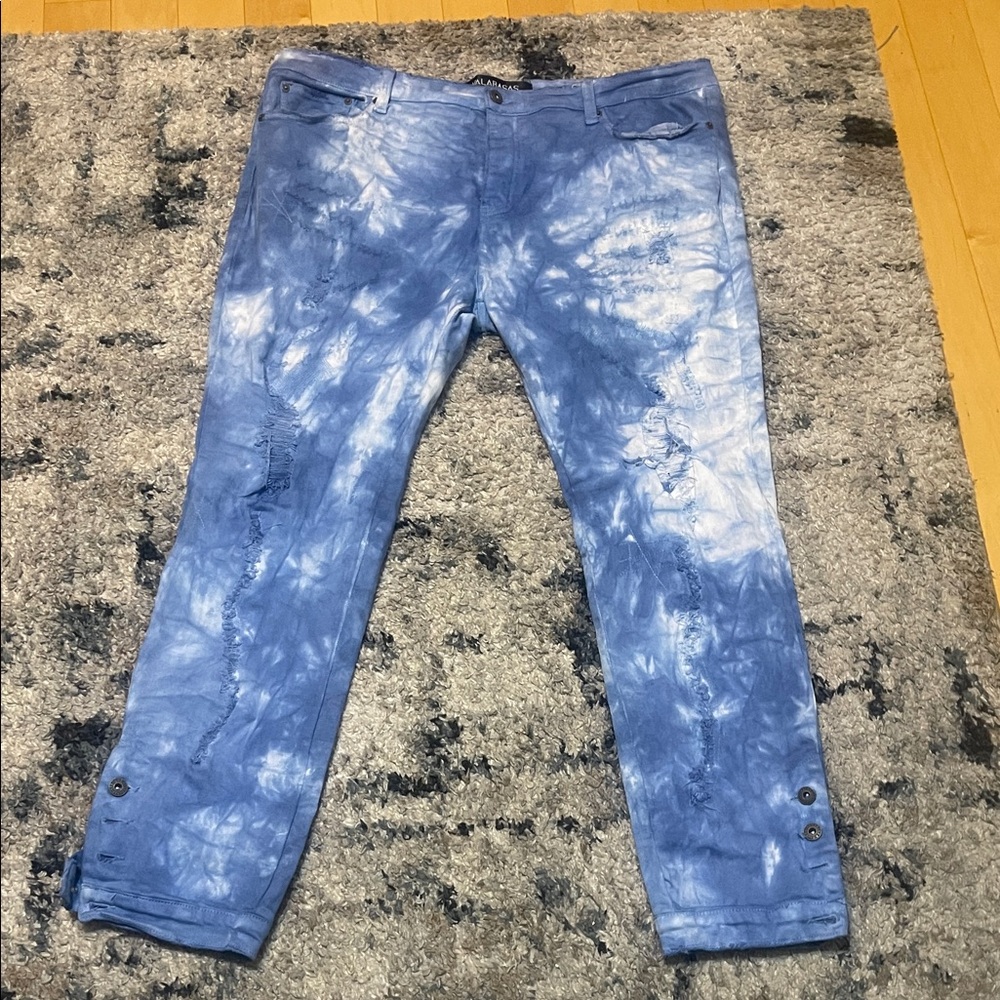 Blue Tie-Dye Valabasas Men's Jeans Size 42/32